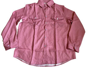 NWT Western Collared Shirt Mens Size Large Salmon Color Button Up Cowboy Office